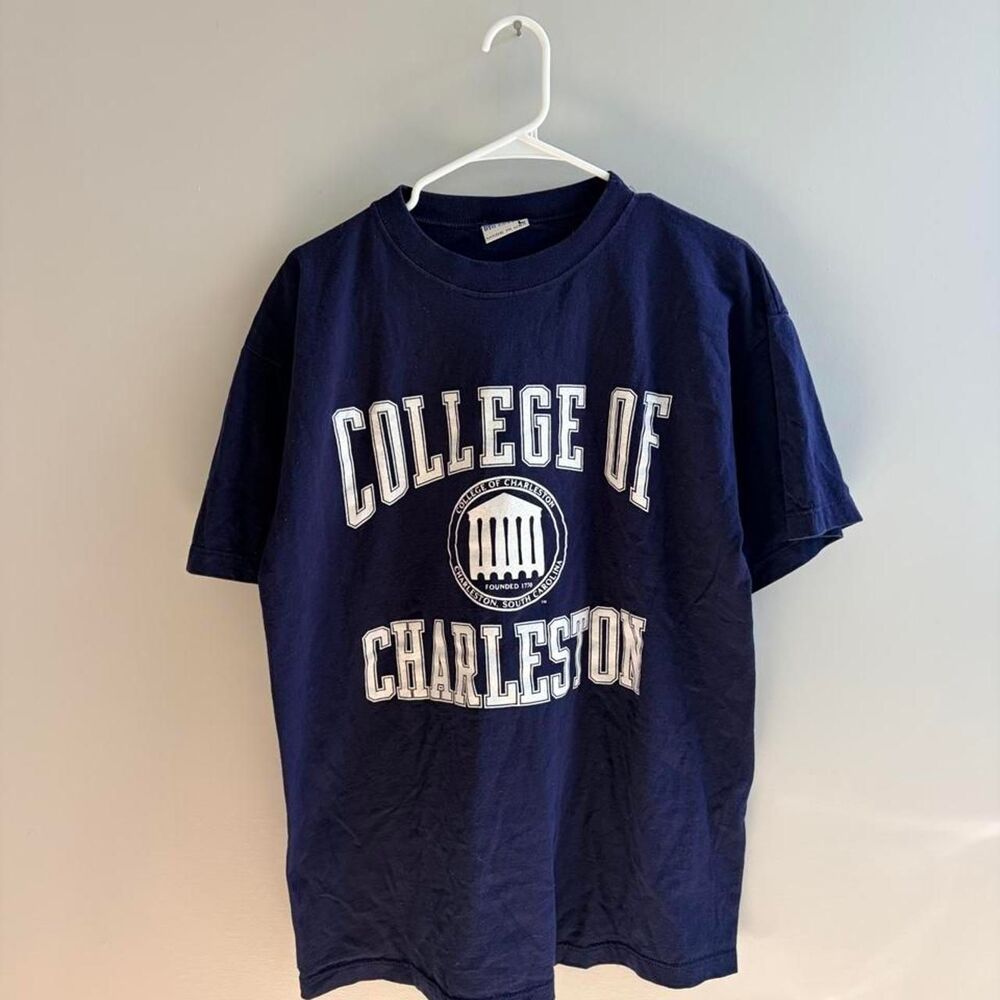 Vintage College of Charleston Graphic T-Shirt Navy Blue Collegiate, USA